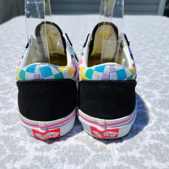 COPY - Vans Pride Multi Color Chekered Suede Lace Up Kids Sneakers Size 3 - Picture 4 of 11